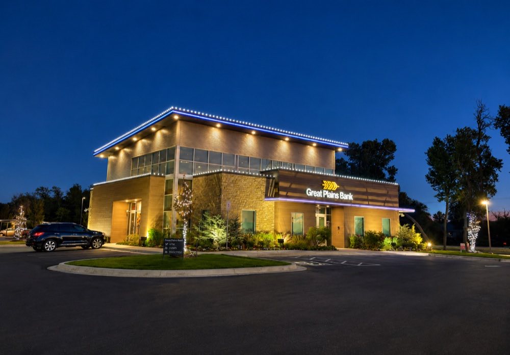 Home with permanent LED roofline lighting